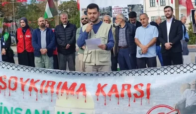 Tekirdağ’da İsrail’in Gazze’ye yönelik saldırıları protesto edildi