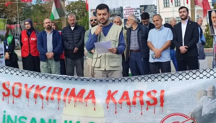 Tekirdağ’da İsrail’in Gazze’ye yönelik saldırıları protesto edildi