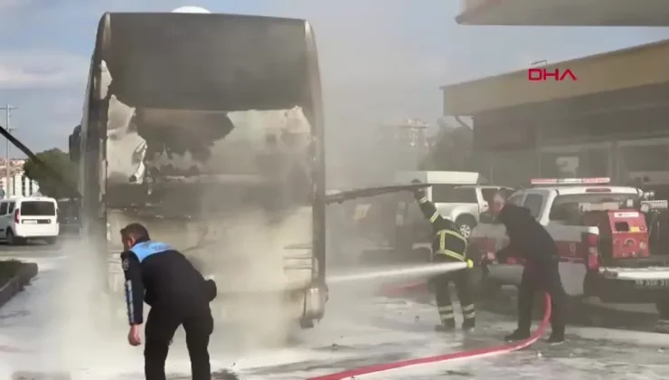 Tekirdağ’da Yolcu Otobüsü Yangın Çıkardı