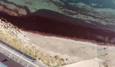 Tekirdağ kıyıları kırmızı renge büründü